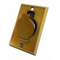 Prise métal porte ronde bronze