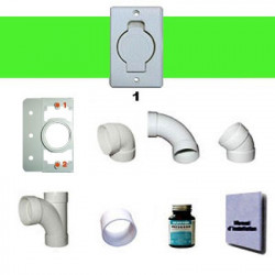 Kit 1 prise rectangle sans tuyau Kit 1 prise rectangle blanche sans tuyaux