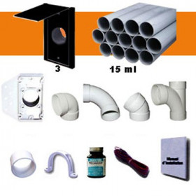 Kit 3 prises grandes portes + Pvc 15m Kit 3 prises grandes portes noires