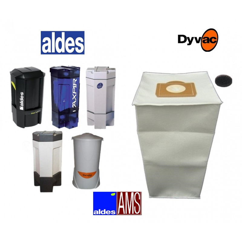 Sacs x 5 + 1 OFFERT aldes 30 litres Aspiration centralisée Aldes + filtres